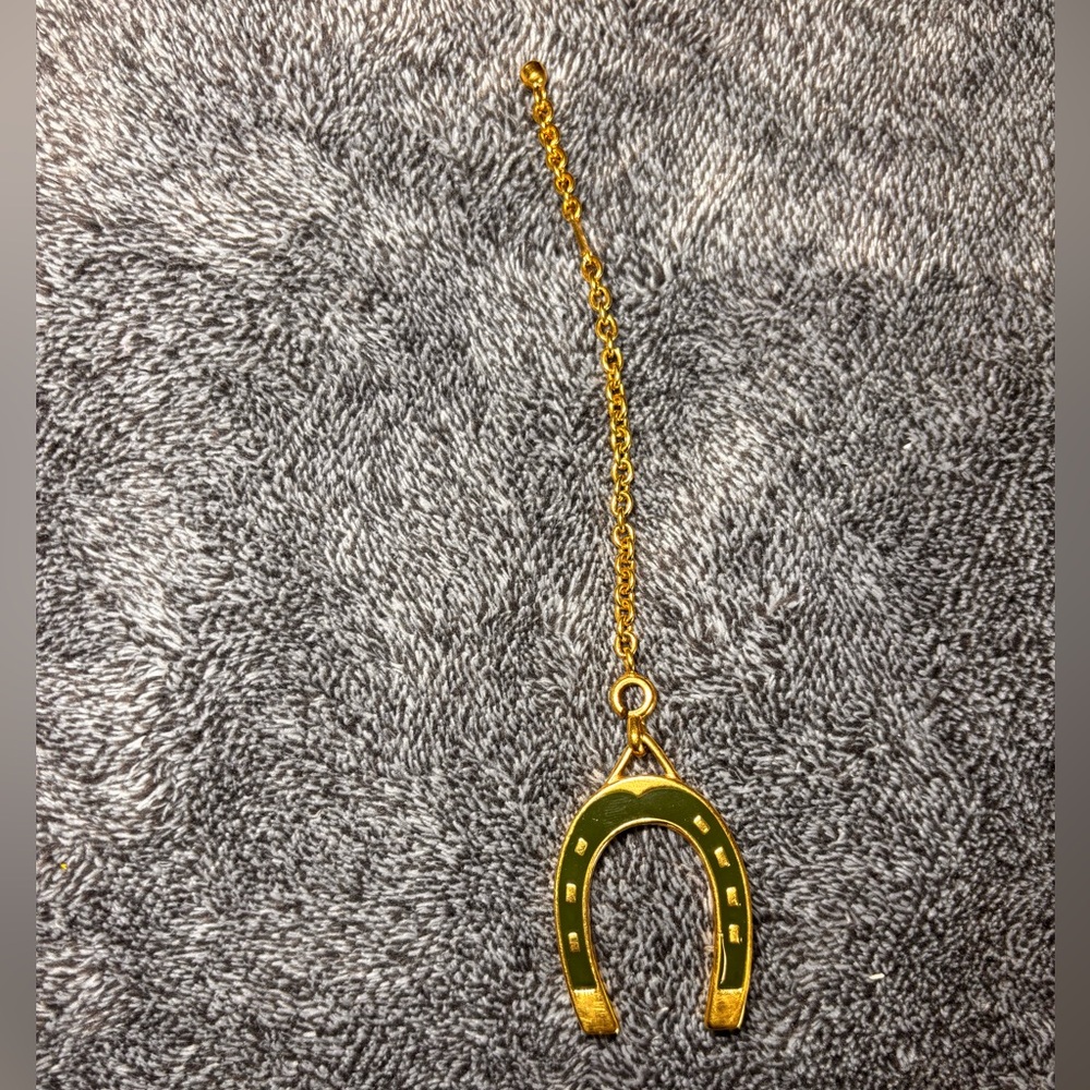 Gucci Gold and Green Horseshoe Charm